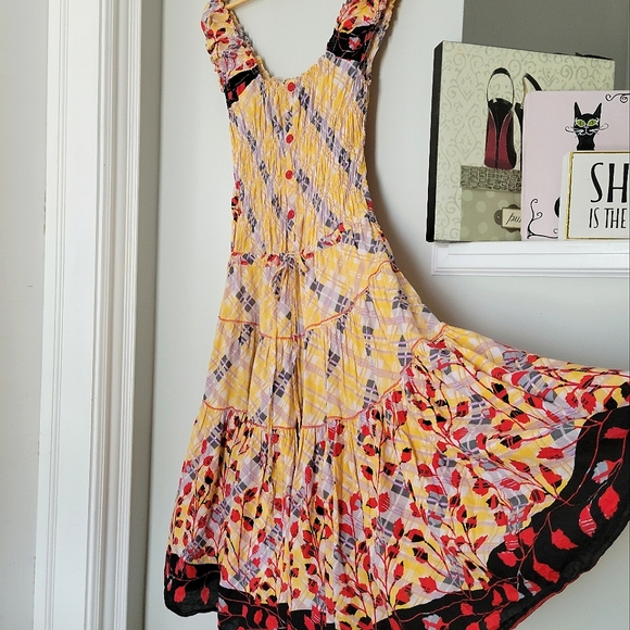 ‼️SOLD‼️Handmade Vintage Off the Shoulder Peasant Dress from Italy 🇮🇹 - Picture 2 of 13